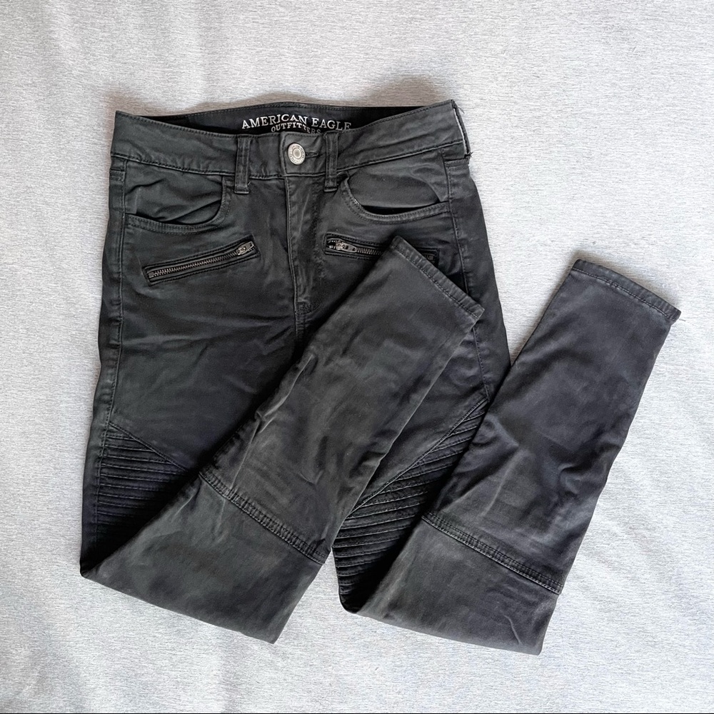 AEO Super Super Stretch X Hi-Rise Moto Jegging